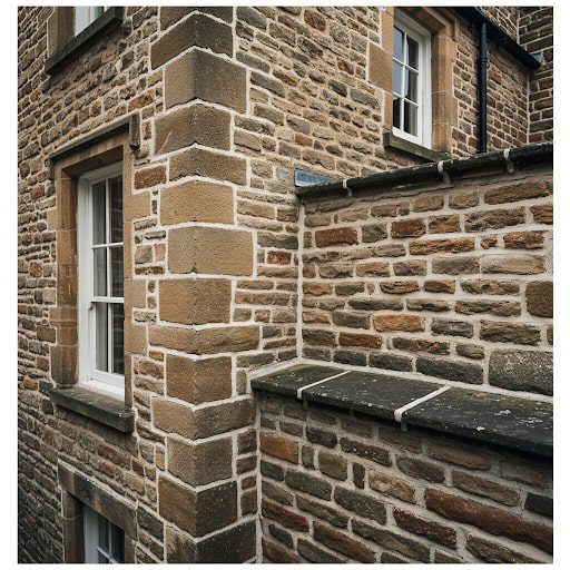 Scribed Rendered Block Work Through colour render with ashlar scribed blockwork and decorative ...